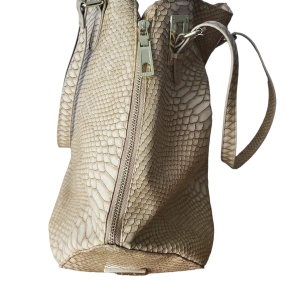 Steven by Steve Madden Snakeskin Zip Front Buckle Large Tote - Picture 11 of 12